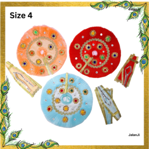 Light Kundan Work Net Dress for Kanha Ji (Size 4)